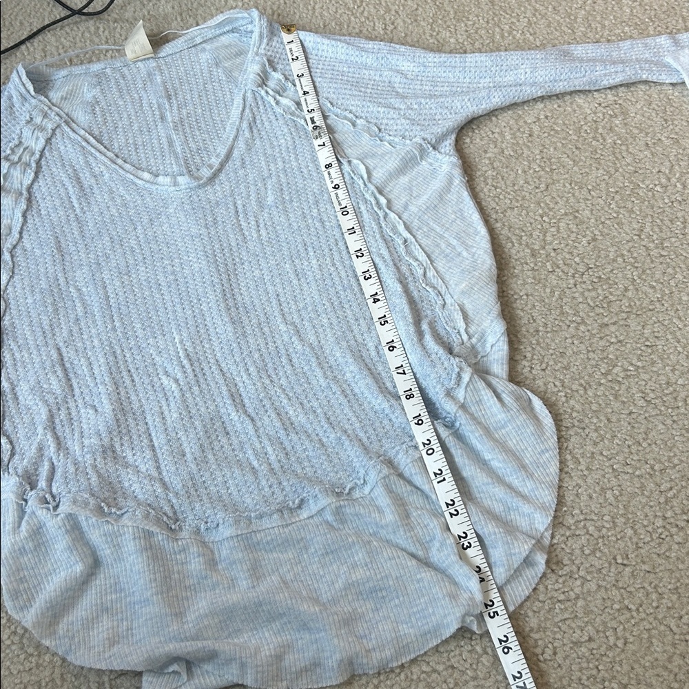 We The Free Catalina Pastel Blue Tunic Thermal Waffle Knit Long Sleeve - Picture 8 of 8
